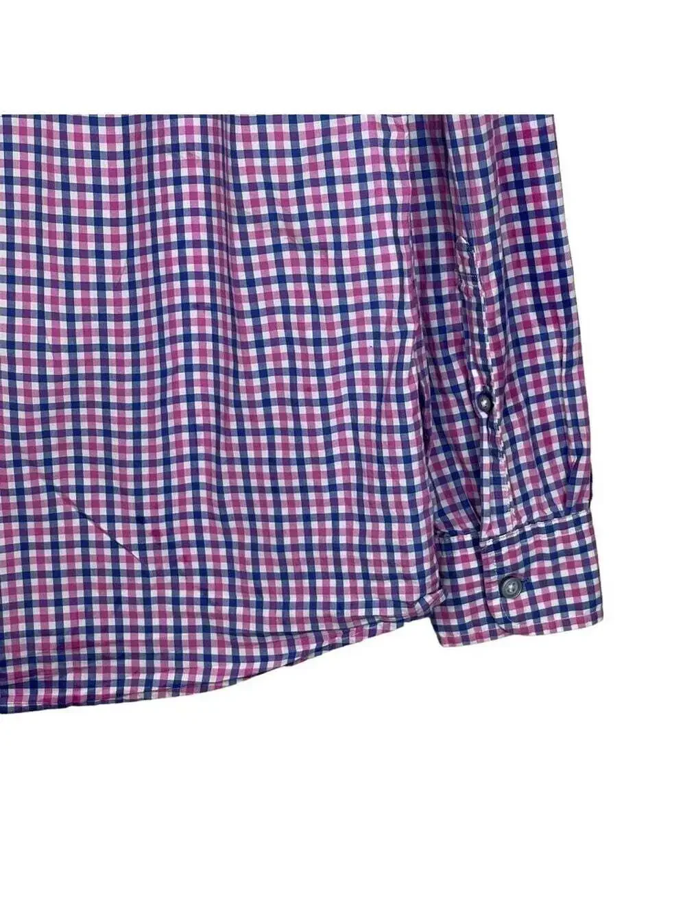 RODD & GUNN Sports Fit Pink Blue Gingham Checked Button Down Dress Shirt XL